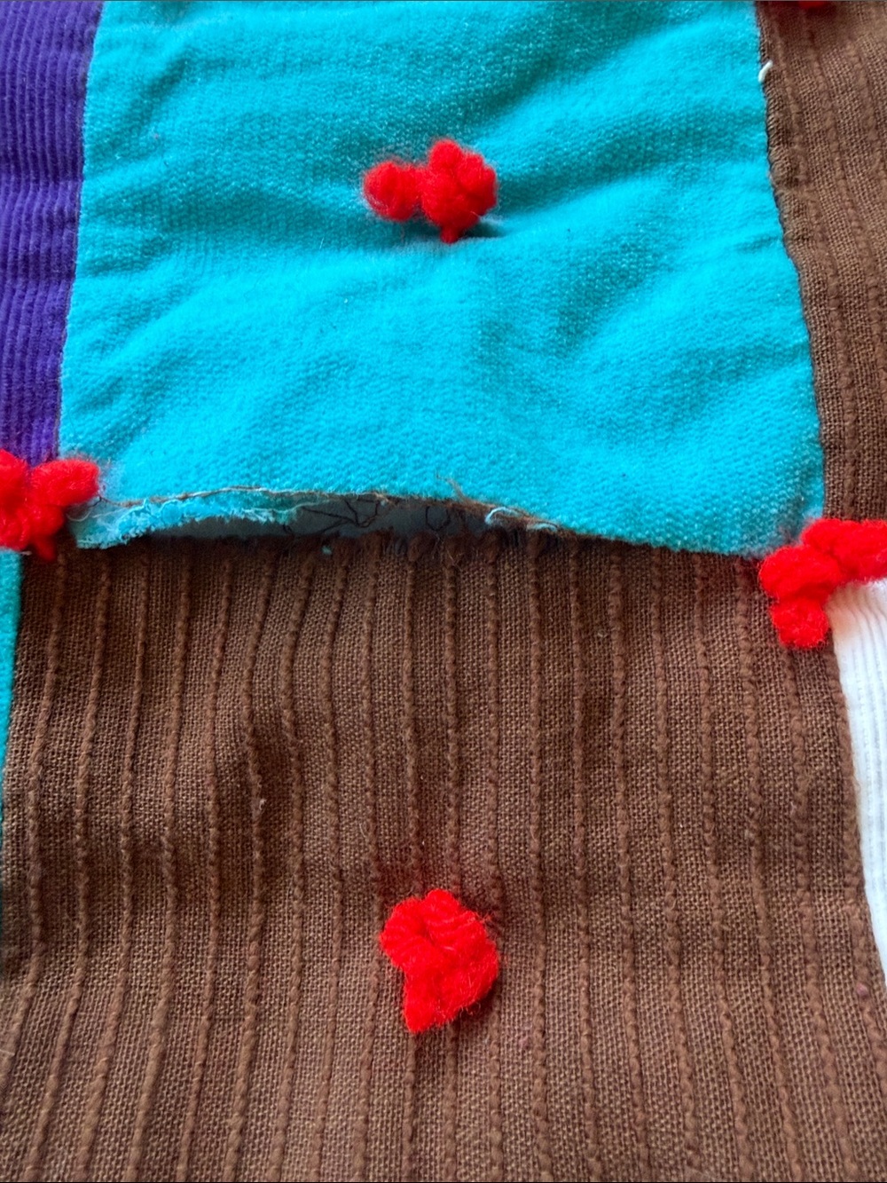 VTG Handmade Patchwork Granny Square Twin Bed Throw Blanket Quilt Multi-Color - Picture 6 of 6